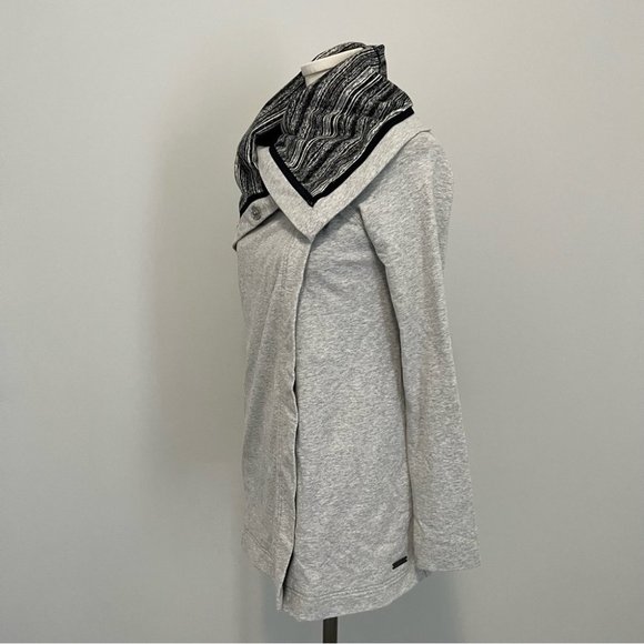 Lululemon Savasana Wrap Sweater Coal Strata Stripe - Picture 7 of 16